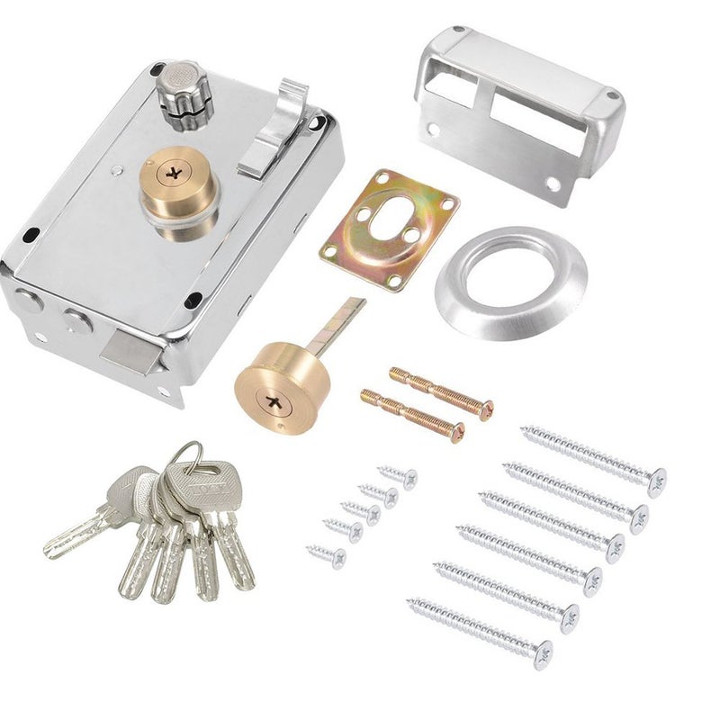 LDEXIN Home Safety Vertical Keyway Cylinder Deadbolt Rim Lock Set Exterior Door Anti-Theft Door Locks - Image 2